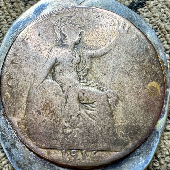 Antique spoon and 1916 penny pendant. - Picture 4 of 11